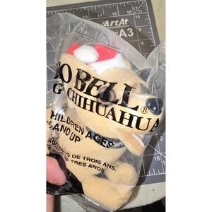 Vintage Taco Bell Chihuahua Plush Santa Hat Christmas Holiday Toy New In Bag
